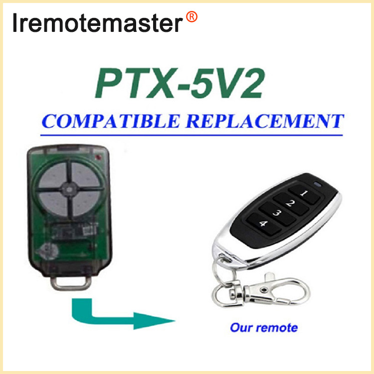 Ho an'ny PTX5V2 PTX-5 Garage Door Remote fanoloana 433.92MHz